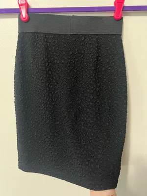 No Boundaries Black Textured Pencil Skirt thumbnail 3