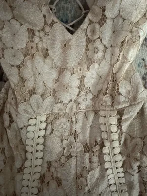 NWT Selfie Leslie Take Note Laced-Back Frill Shoulder Lace Jumpsuit Nude boho jumpsuit thumbnail 4