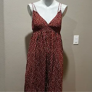 Blush and J orange floral spaghetti strap dress thumbnail 7