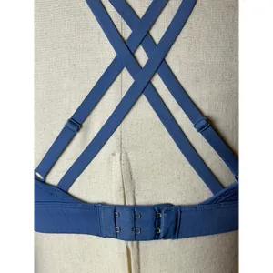 OFFLINE by Aerie Sports Bra Women Small Blue Ribbed Strappy Back Athleisure thumbnail 10