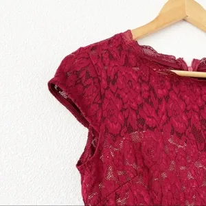 REPHYLLIS Maroon Retro Floral Lace Vintage Wedding Maxi Formal Long Dress thumbnail 6
