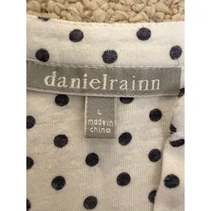Daniel Rainn‎ Linen Blend Polka Dot Stripe Mixed Print Blouse Large thumbnail 3