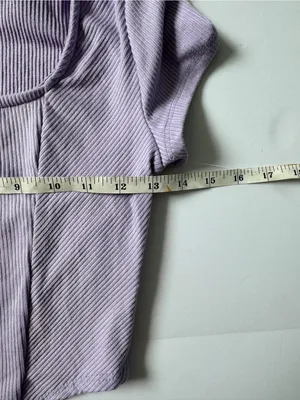 Altar'd State Lavender Ribbed Short-Sleeve Crop Top Size Small NWOT thumbnail 4