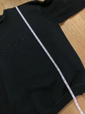 Vintage Six Flags 1996 Black Waffle Crewmeck Sweatshirt Size Large thumbnail 7