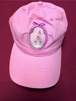 Disney Parks Pink Castle Embroidered Adult Hat thumbnail 1