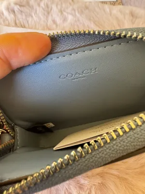 NWT Coach CW883 Zip Card Case In Signature Canvas In Silver/Chambray thumbnail 4