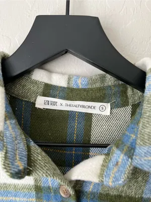 12th Tribe x Salty Blonde Oversized Plaid Flannel Shacket Full Button Front S thumbnail 3