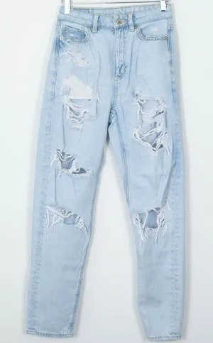 American Eagle Distressed Highest Rise Mom‎ Jeans Women's Size 00 Regular thumbnail 1