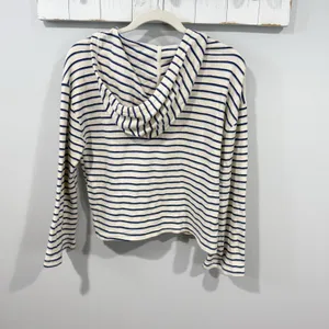 Marine Layer Playa Hoodie Navy & Cream Stripe Size S thumbnail 4