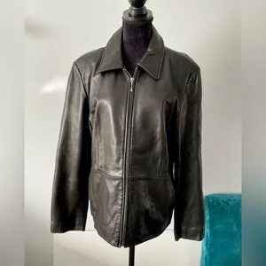 Nice genuine leather jacket 🖤🖤 Black Size L thumbnail 2