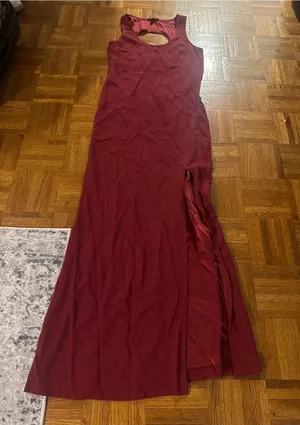 Rachel Zoe Burgundy Sleeveless Maxi Dress with Side Slit thumbnail 1