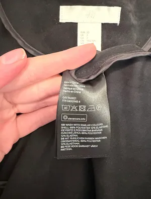 H&M black suede long open front coat thumbnail 8