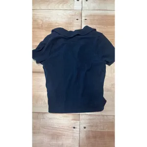Hollister Must-Have‎ Collection Black Ribbed Collared Baby Tee Shirt Small thumbnail 4