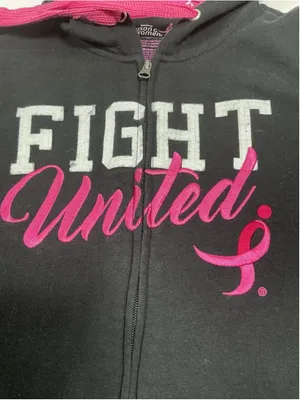 Womans Excellent Condition Susan G Komen Full Zip Hoodie Large Black Graphic thumbnail 2