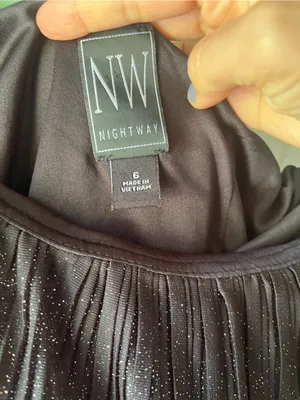 Night Way Collections One-Shoulder Black Sparkle Ruffle Dress thumbnail 5