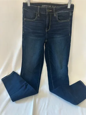 American Eagle Outfitters Dark Blue Stretch Skinny Jeggings thumbnail 1