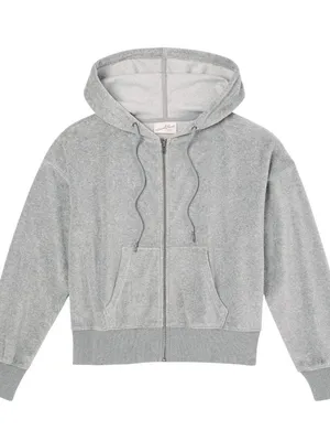 NWT Universal Thread Leisure Studio Velour Hoodie Sweatshirt 92090310 Gray XL thumbnail 4