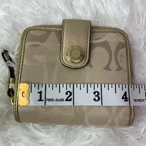 COACH Gold Signature Canvas Wallet thumbnail 10