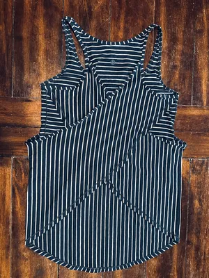 Lululemon Vita Racer Tank - West2east Stripe Inkwell Heathered Medium Grey - 4 thumbnail 8