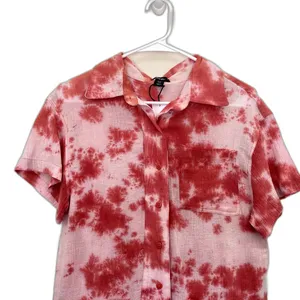 NWT Nasty Gal Tie Dye Lightweight Romper Pink 100% Cotton Summer US Size‎ 6 thumbnail 2
