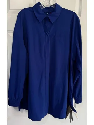 Nike 24.7 Perfect Stretch Oversized Long Sleeved Top Royal Blue Women's Medium M thumbnail 3