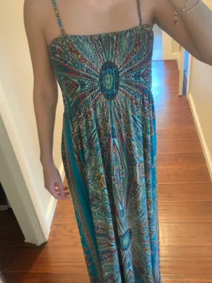 India Boutique Teal Multicolor Paisley Maxi Dress thumbnail 2