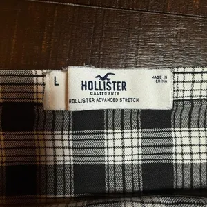 Hollister Y2K Look Plaid Crop Top Grunge‎ Punk Womens Large Junior Black White thumbnail 5