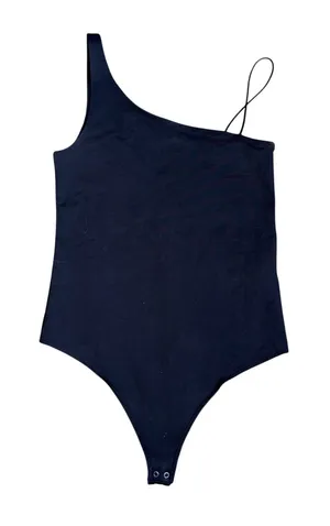 Abercrombie‎ & Fitch One Shoulder Bodysuit Womens Medium Black Excellent Stretch thumbnail 1