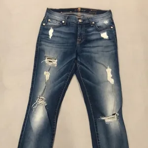 7 for all mankind ankle skinny blue jeans thumbnail 2