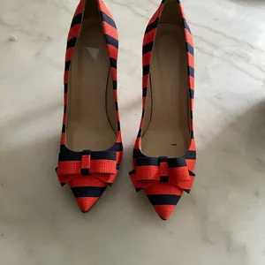 J Crew Collection bow pumps in stripe thumbnail 2