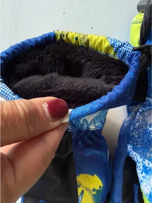 New Blue and Yellow Winter Ski Gloves with Adjustable Straps and Fleece Lining thumbnail 4