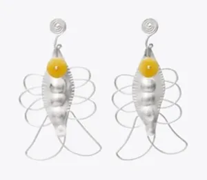 Tory Burch Silver Earrings with Yellow Accent Beads thumbnail 1