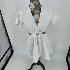 Zara White Mini Dress with Cutout Detail thumbnail 2