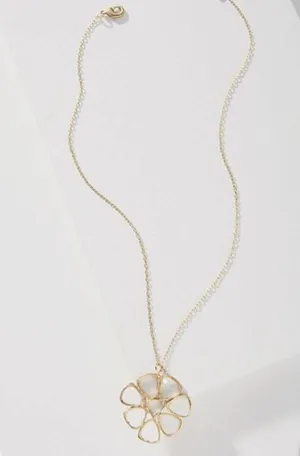Anthropologie Blooming Mosaic Flower Pendant Necklace thumbnail 2