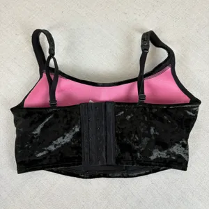 Victoria's Secret Wireless Lightly Lined Velvet Corset Top Black Size XS thumbnail 2