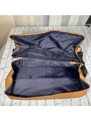 DSW Blue Cognac Weekender Duffel Travel Tote Bag Convertible Shoulder Carry thumbnail 9