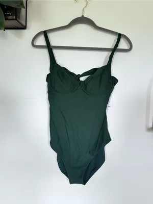 NWT Quince Palm Green Italian Underwire‎ One-Piece Swimsuit Size Large thumbnail 4