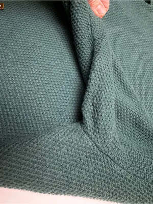 Madewell Teal Textured Knit Crossover Hem Sweater S thumbnail 6