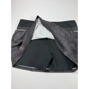 Lucy Active Skort‎ Athletic Running Skirt Built-In Shorts Black Gray L thumbnail 7