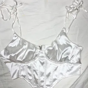 Missguided White Satin Bustier Top thumbnail 2