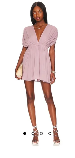 REVOLVE Anna Nata Blush Pink Plunge V-Neck Mini Dress thumbnail 1