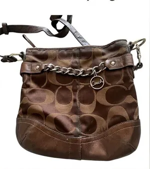 Coach F19730 Signature Optic Chain Crossbody /‎ Shoulder Bag – Chocolate Brown thumbnail 1