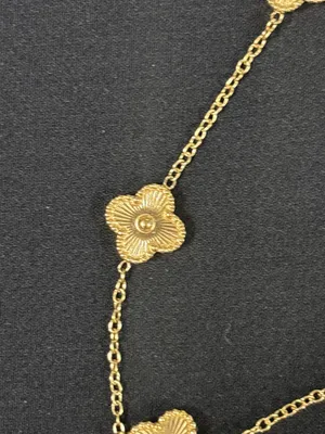 Gold clover bracelet and necklace thumbnail 5