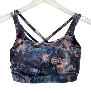 LULULEMON Energy Bra in Moody Mirage Bark Berry Deep‎ Navy / Naval Blue size 4 thumbnail 1