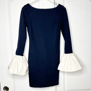 NWOT STAUD Hawthorne Dress in Navy Ivory Size Small thumbnail 6