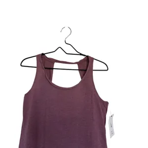 Nike Yoga‎ Womens Open Back Training Tank Top Plum Dust CJ3687-671 Small NWT thumbnail 2