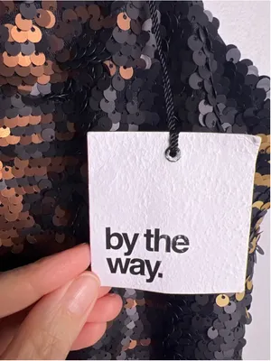 NWT By The Way Sequin Mini Dress Small Pink Gold Black Bodycon Party thumbnail 3