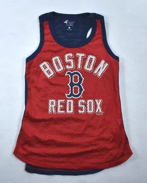 G-III 4her Boston Red Sox Tank Top Womens Medium Red Navy Mesh Racerback62HAR810 thumbnail 1