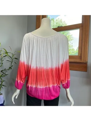 Vintage Havana Tie Dye Ombre Cold Shoulder Top Small thumbnail 2