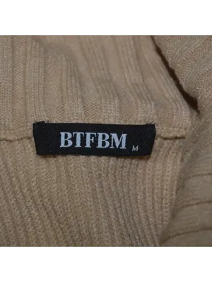 BTFBM Womens Tan Ribbed Knit High Neck Quarter Zip Sweater Size M So Soft Casual thumbnail 8